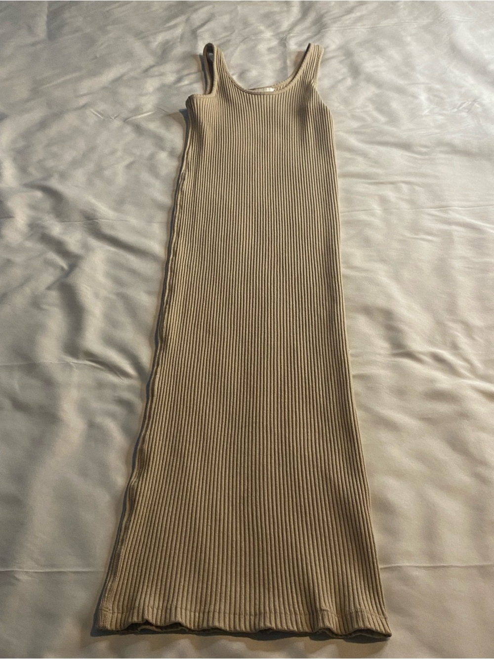 H&M Ribbed Maxi Tank Dress in Beige Size M. Excellent condition